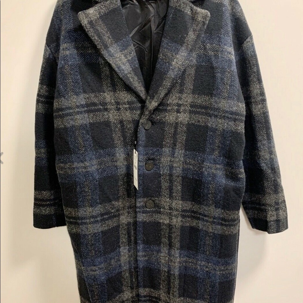 Zara Mens Plaid Coat